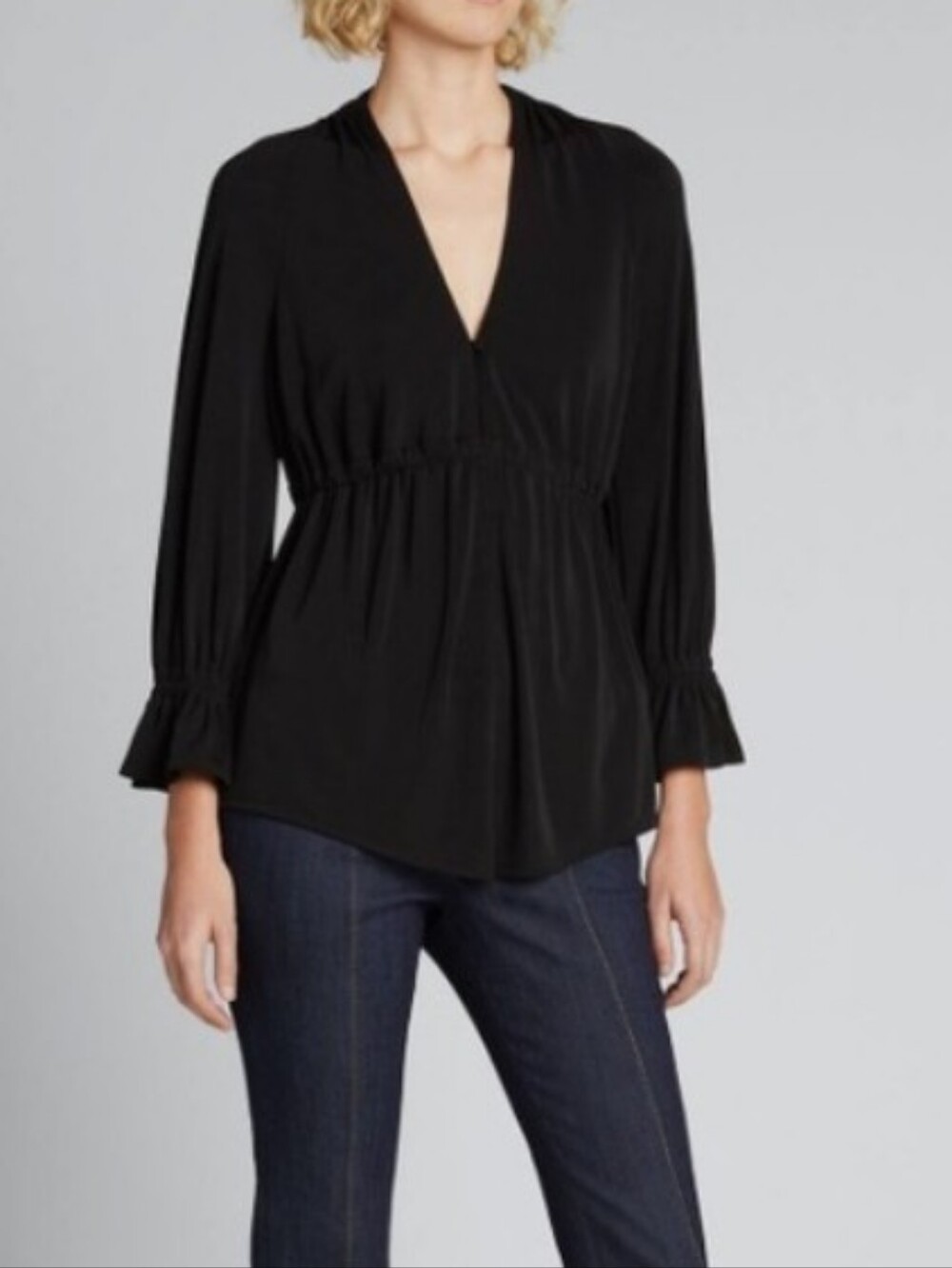 cinq a sept Black Long-Sleeve Robin Jersey Knit Top